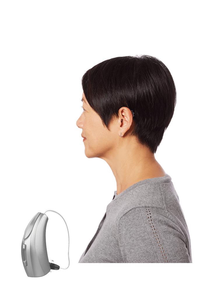 Receiver-In-Canal (RIC)  Small, discreet and quick to fit. Perfect for first-time hearing aid wearers.
